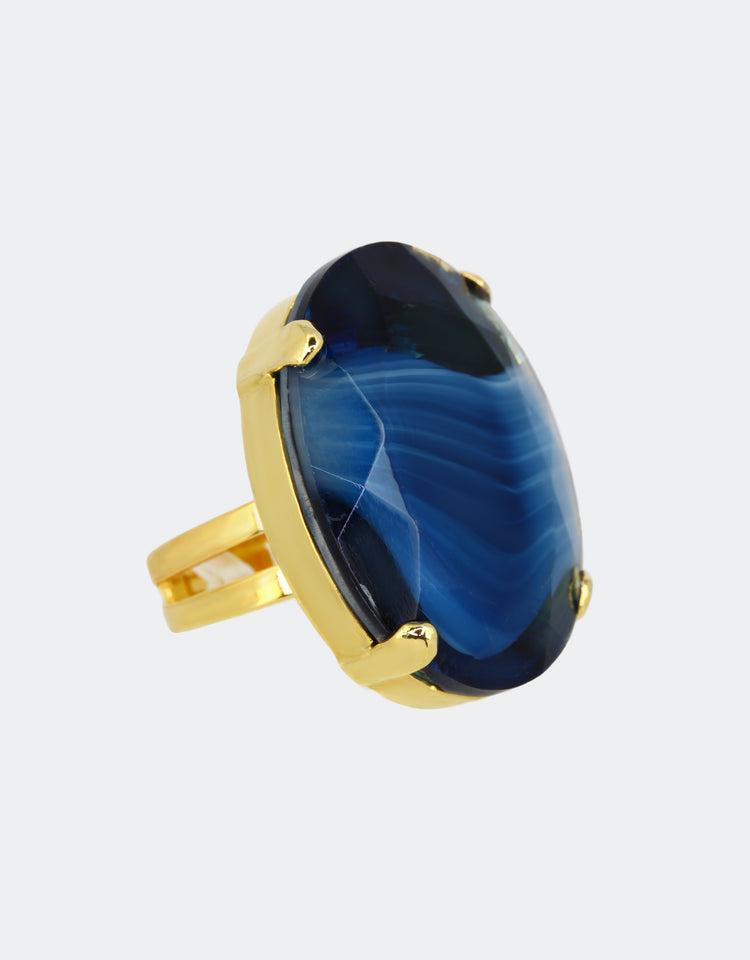 Blue Agate/ Gold