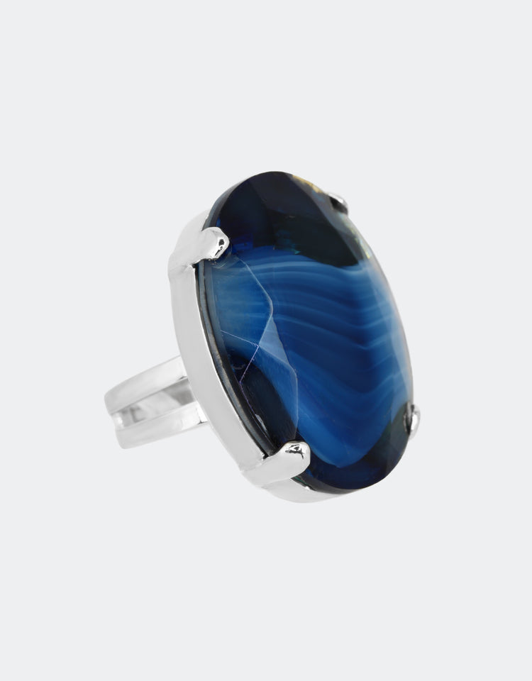 Blue Agate/ Silver