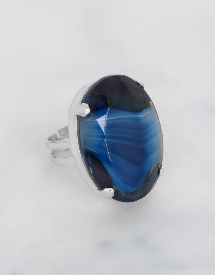 Blue Agate/ Silver