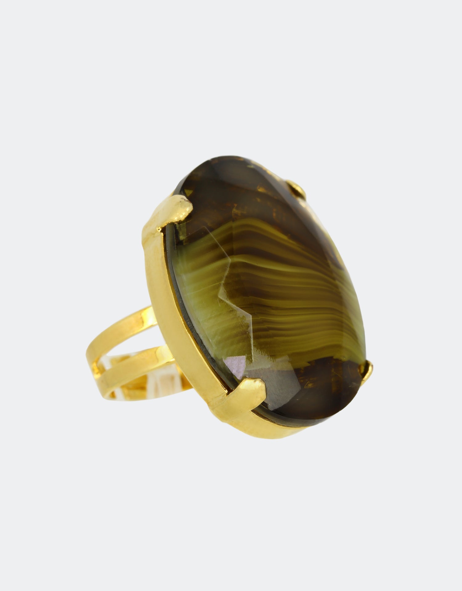Olive Agate/ Gold