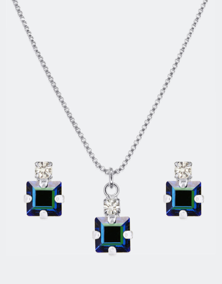 Blue AB/ Silver