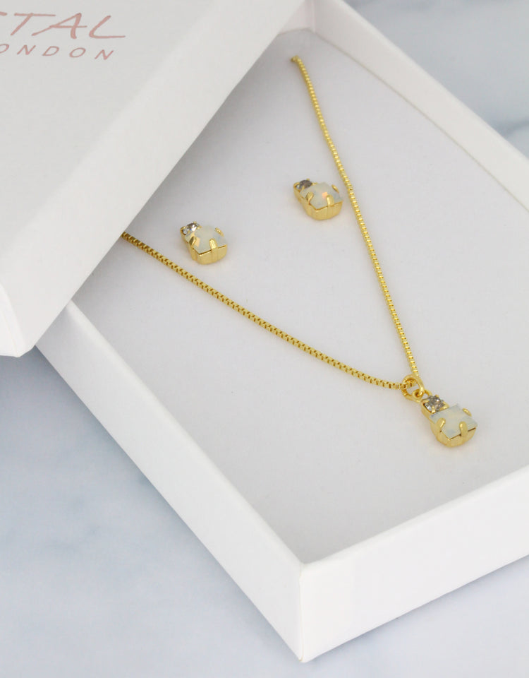 White Opal/ Gold