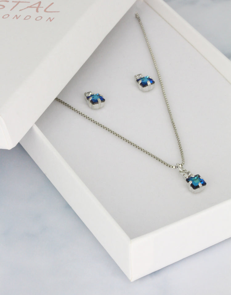 Blue AB/ Silver